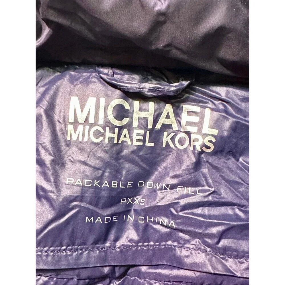 MICHAEL by Michael Kors Packable Down Fill Jacket Navy Blue Size PXXS EUC!!!